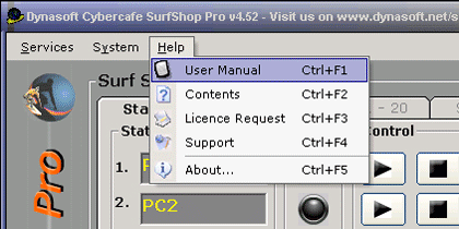 Click to view Dynasoft Cybercafe SurfShop Pro 5.05 screenshot